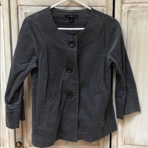 Grey 3/4 sleeves suede like